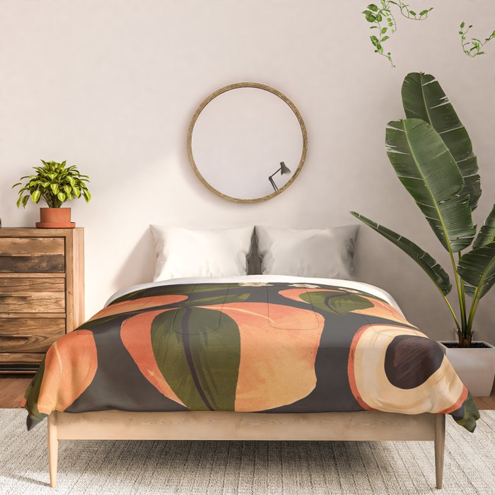 Peaches Botanical Art 1 Comforter Gallery Image 3