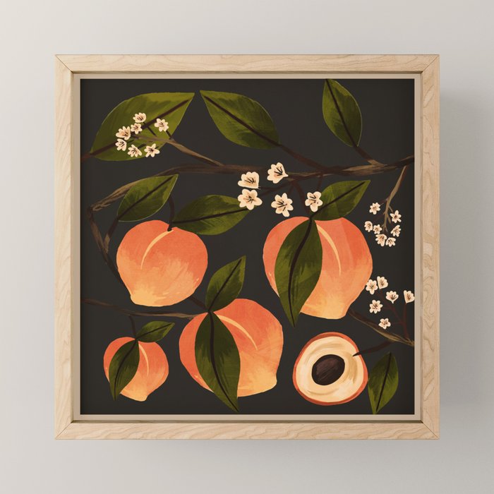 Peaches Botanical Art 1 Mini Art Print Gallery Image 1