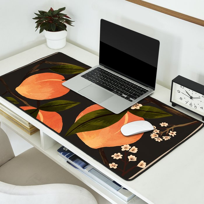 Peaches Botanical Art 1 Desk Mat Gallery Image 2