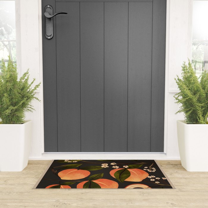 Peaches Botanical Art 1 Welcome Mat Gallery Image 3