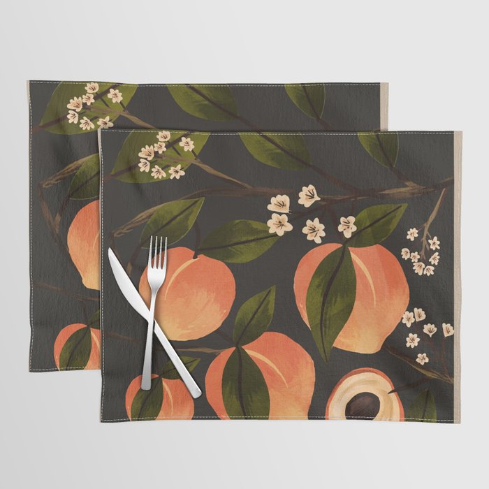 Peaches Botanical Art 1 Placemat Gallery Image 1