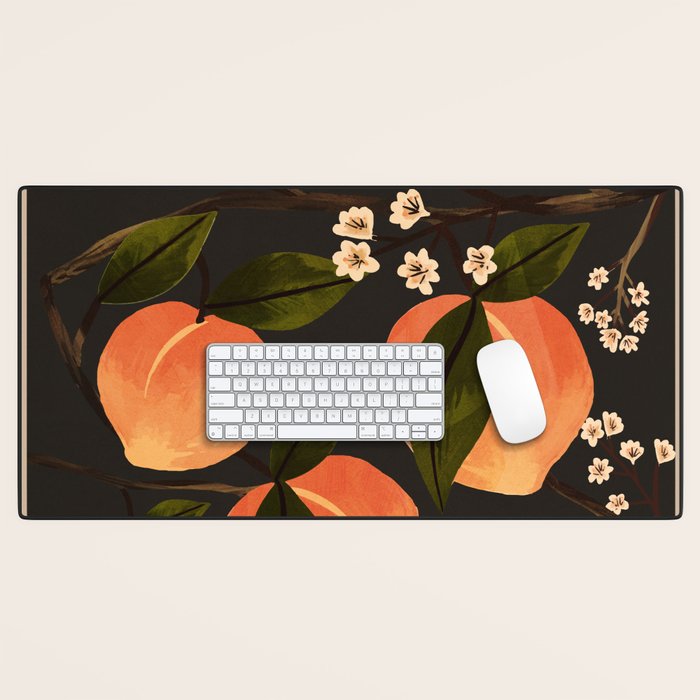Peaches Botanical Art 1 Desk Mat Gallery Image 1