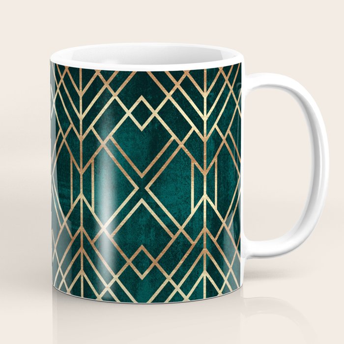 Dark Teal Geo Coffee Mug Gallery Image 1