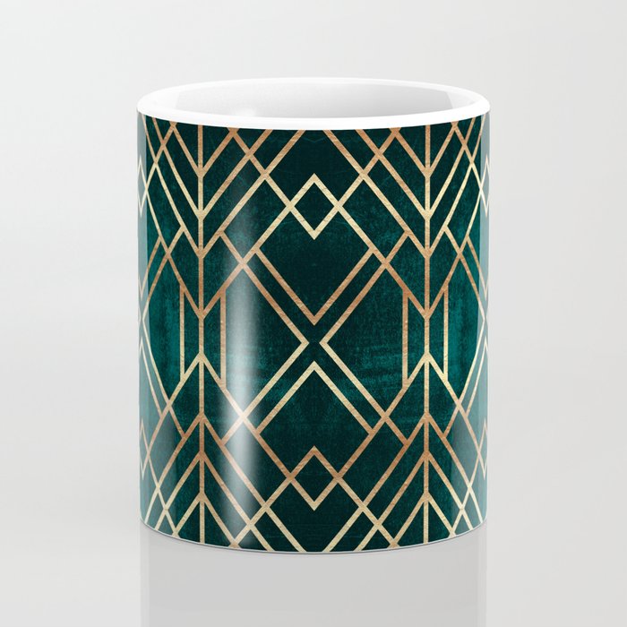 Dark Teal Geo Coffee Mug Gallery Image 4