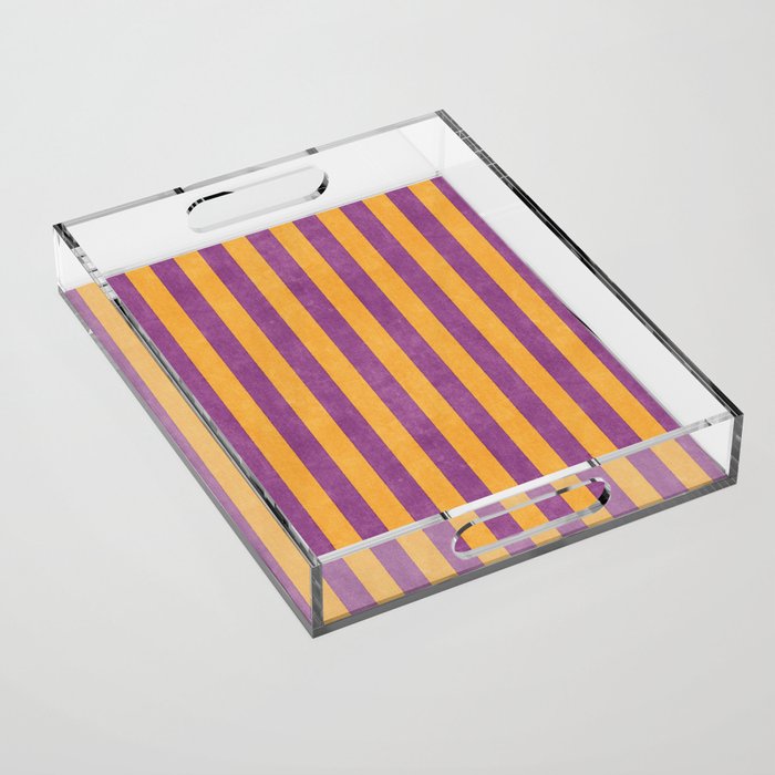 STRIPES - 005 - purple and orange Acrylic Tray Gallery Image 1