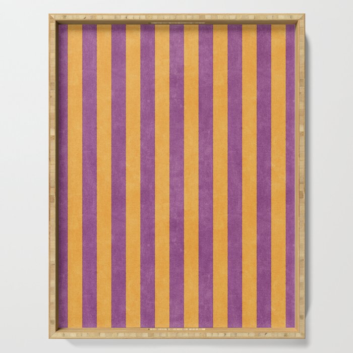 STRIPES - 005 - purple and orange Serving Tray Gallery Image 1