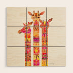 Giraffes - Fiery Palette Wood Wall Art Gallery Image 1