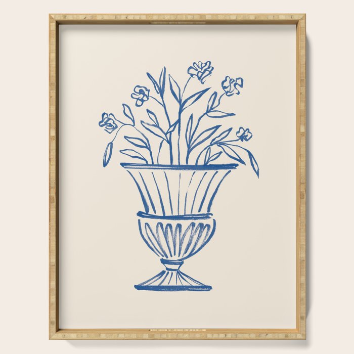 Garden Pot Antique Vase - Blue Serving Tray Gallery Image 1