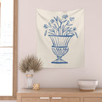 Garden Pot Antique Vase - Blue Wall Tapestry Gallery Image 2