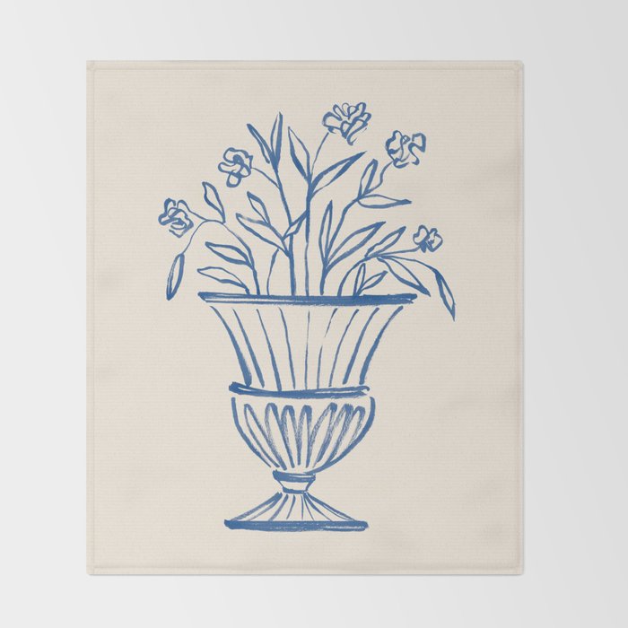 Garden Pot Antique Vase - Blue Throw Blanket Gallery Image 2