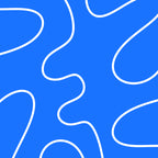 Bold Blue Squiggle Abstract Pattern Coffee Mug Gallery Image 2