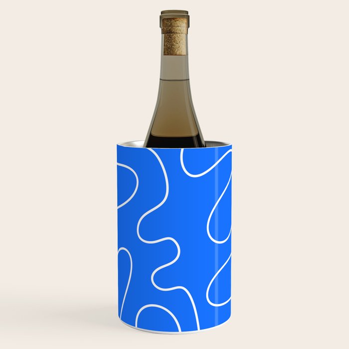 Bold Blue Squiggle Abstract Pattern Wine Chiller Gallery Image 1