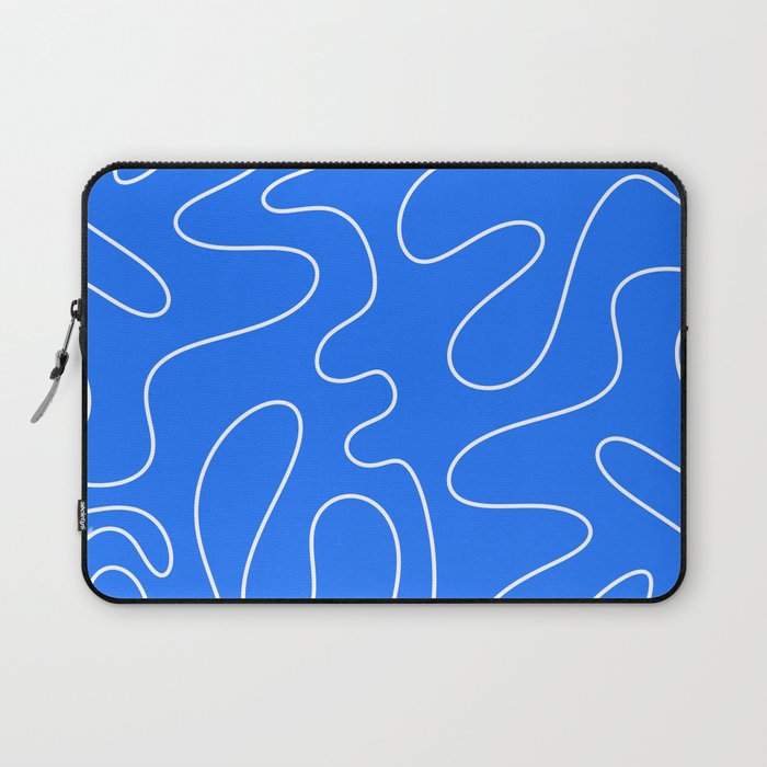 Bold Blue Squiggle Abstract Pattern Laptop Sleeve Gallery Image 1