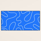 Bold Blue Squiggle Abstract Pattern Desk Mat Gallery Image 3