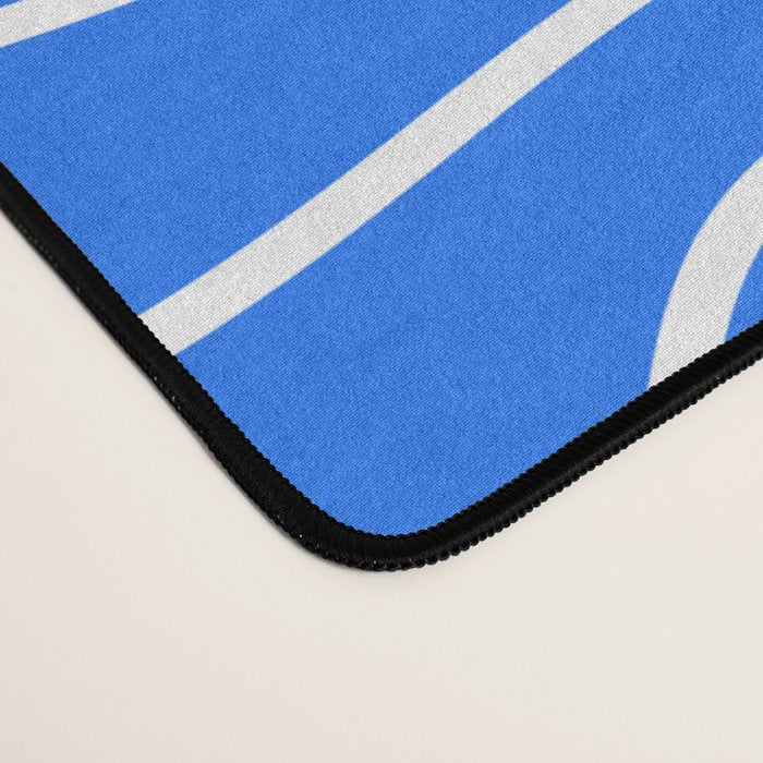 Bold Blue Squiggle Abstract Pattern Desk Mat Gallery Image 4