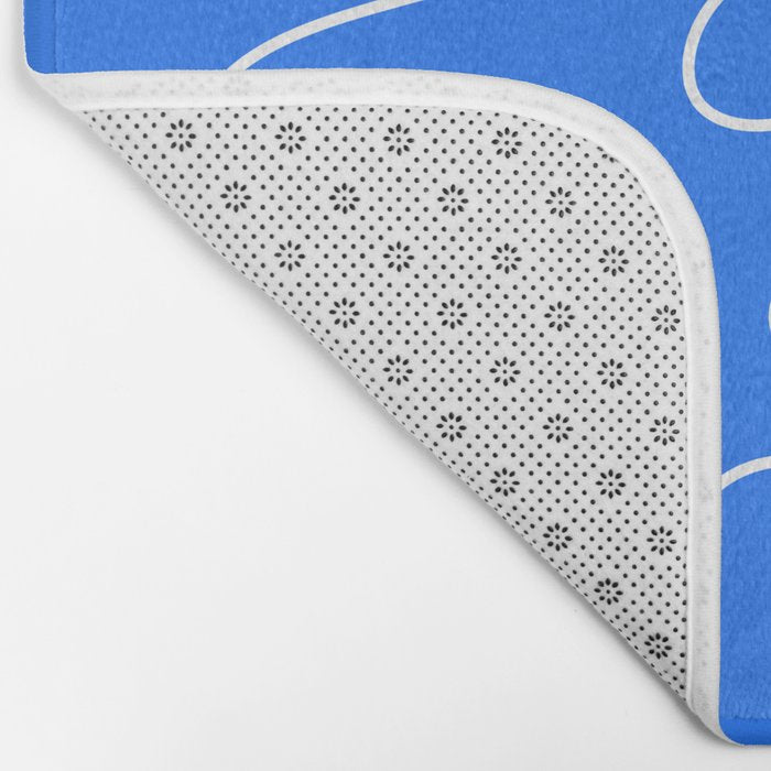 Bold Blue Squiggle Abstract Pattern Bath Mat Gallery Image 2
