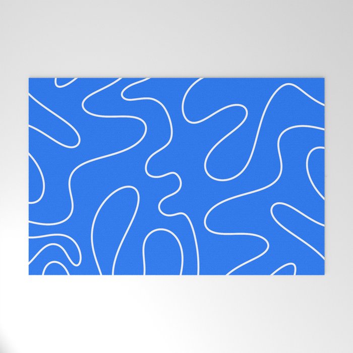 Bold Blue Squiggle Abstract Pattern Welcome Mat Gallery Image 1