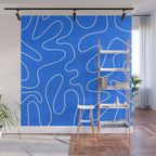 Bold Blue Squiggle Abstract Pattern Wall Mural Gallery Image 1