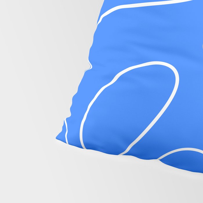Bold Blue Squiggle Abstract Pattern Pillow Sham Gallery Image 4