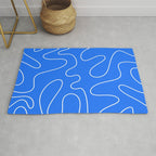 Bold Blue Squiggle Abstract Pattern Rug Gallery Image 1
