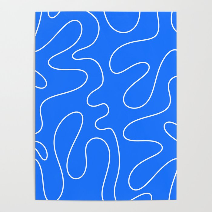 Bold Blue Squiggle Abstract Pattern Poster Gallery Image 1