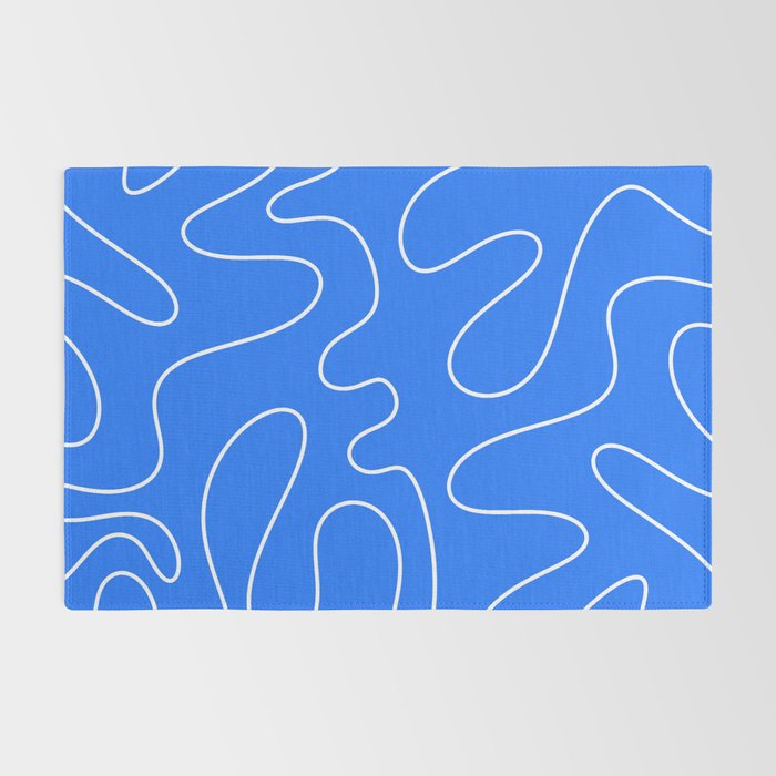 Bold Blue Squiggle Abstract Pattern Rug Gallery Image 2