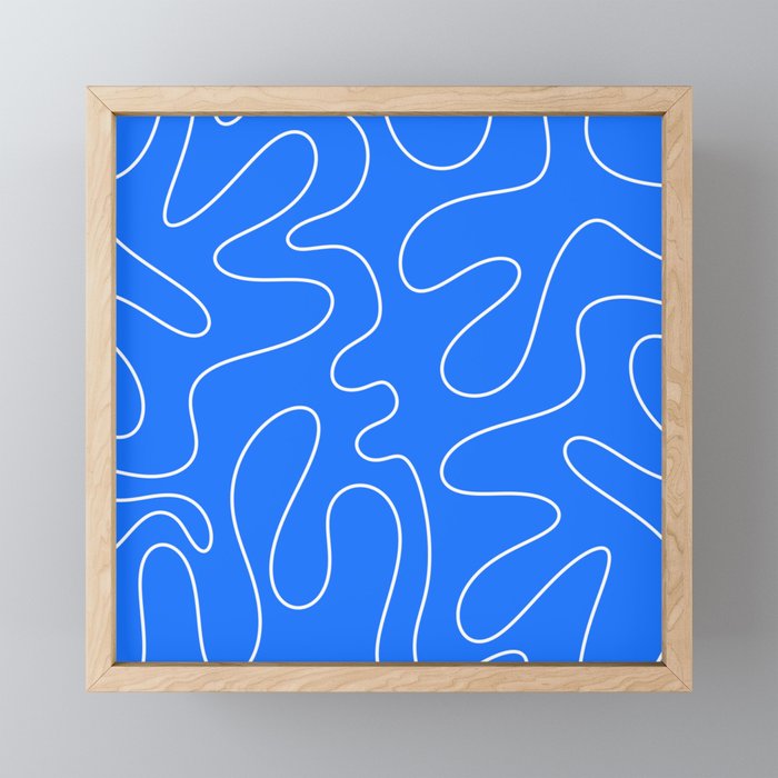 Bold Blue Squiggle Abstract Pattern Mini Art Print Gallery Image 1