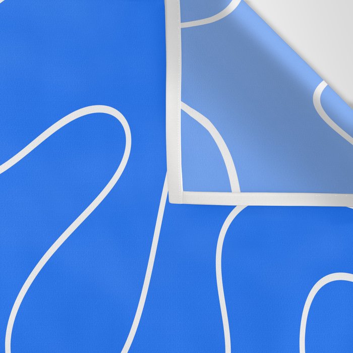 Bold Blue Squiggle Abstract Pattern Wall Tapestry Gallery Image 3