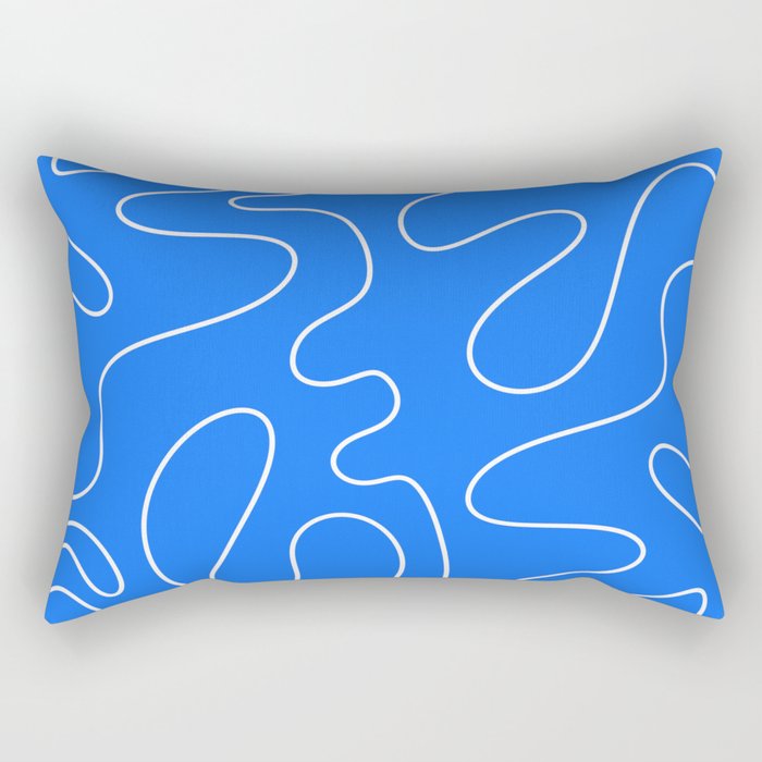 Bold Blue Squiggle Abstract Pattern Rectangular Pillow Gallery Image 2
