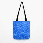 Bold Blue Squiggle Abstract Pattern Tote Bag Gallery Image 2