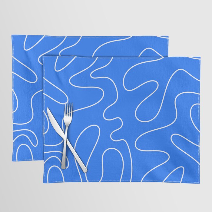 Bold Blue Squiggle Abstract Pattern Placemat Gallery Image 1