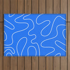 Bold Blue Squiggle Abstract Pattern Outdoor Rug Gallery Image 1