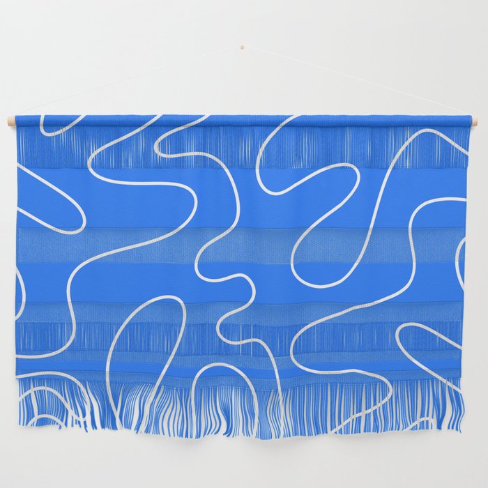Bold Blue Squiggle Abstract Pattern Wall Hanging Gallery Image 1