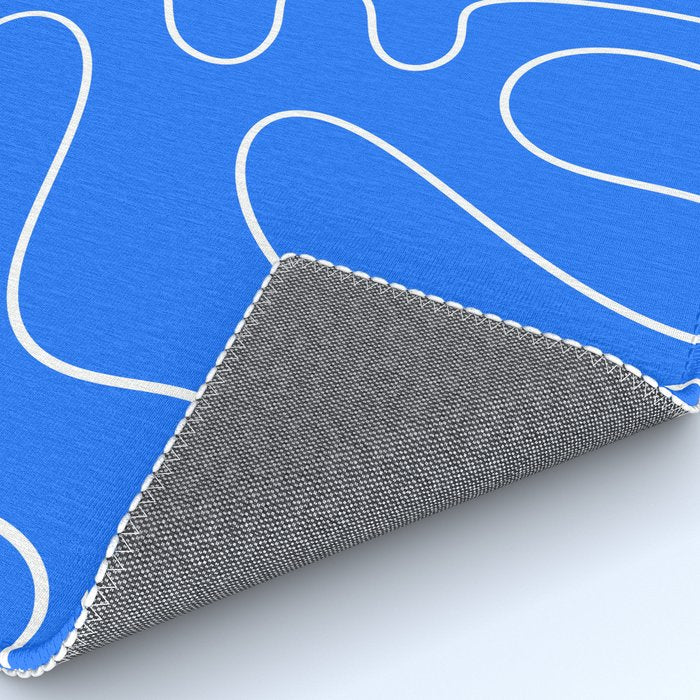 Bold Blue Squiggle Abstract Pattern Rug Gallery Image 4
