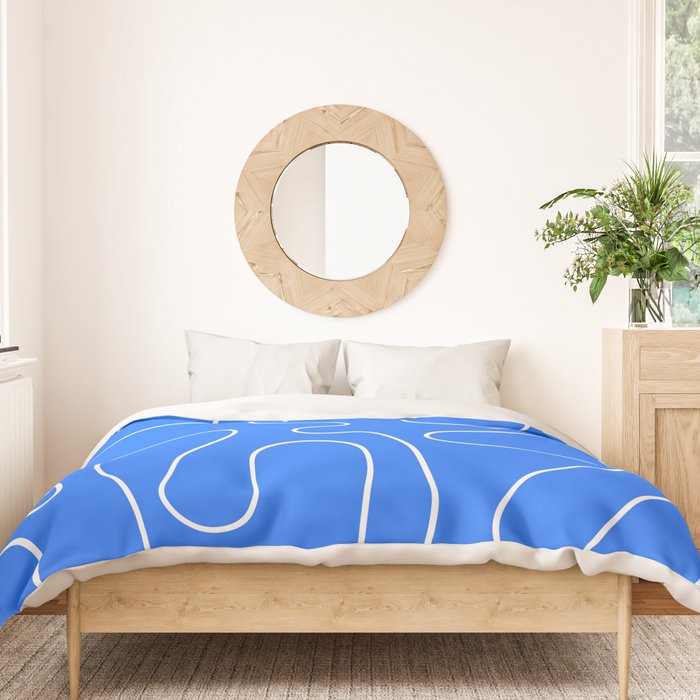 Bold Blue Squiggle Abstract Pattern Duvet Cover Gallery Image 3