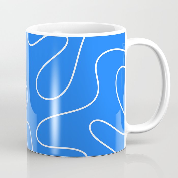 Bold Blue Squiggle Abstract Pattern Coffee Mug Gallery Image 1