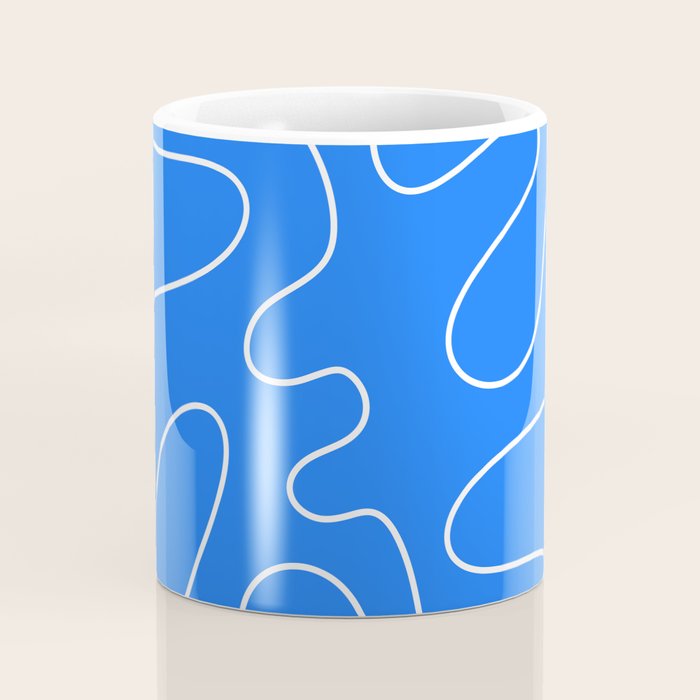 Bold Blue Squiggle Abstract Pattern Coffee Mug Gallery Image 4