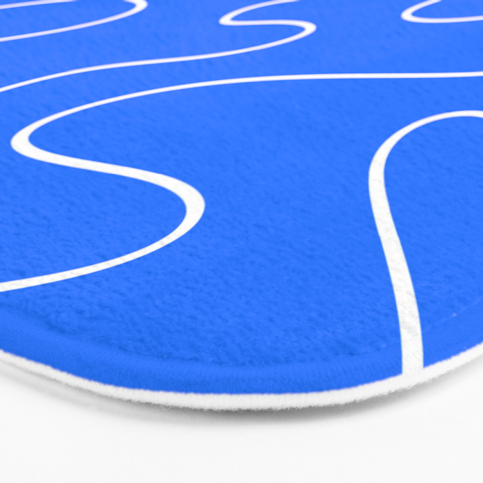 Bold Blue Squiggle Abstract Pattern Bath Mat Gallery Image 3