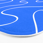 Bold Blue Squiggle Abstract Pattern Bath Mat Gallery Image 3