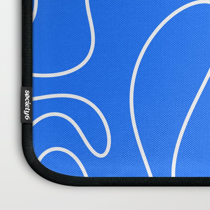 Bold Blue Squiggle Abstract Pattern Laptop Sleeve Gallery Image 3