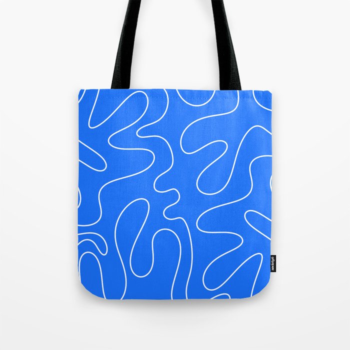 Bold Blue Squiggle Abstract Pattern Tote Bag Gallery Image 1