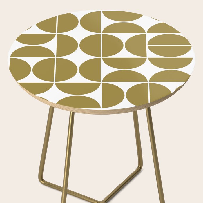 Mid Century Modern Geometric 04 Flat Gold Side Table Gallery Image 2