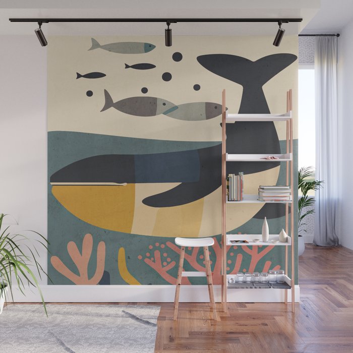 Drifting Whale Wall Mural Gallery Image 1