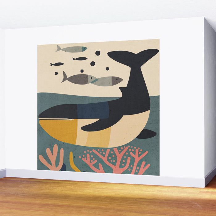 Drifting Whale Wall Mural Gallery Image 2