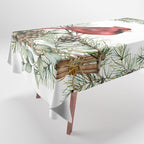 Cardinal Christmas Wreath, Floral Prints Tablecloth Gallery Image 1