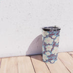 Cream Burgundy Blue Floral  Travel Mug Gallery Image 4