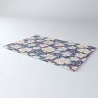 Cream Burgundy Blue Floral  Rug Gallery Image 3
