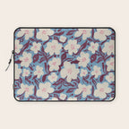 Cream Burgundy Blue Floral  Laptop Sleeve Gallery Image 1