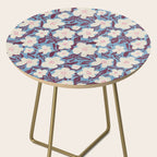 Cream Burgundy Blue Floral  Side Table Gallery Image 2