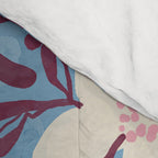 Cream Burgundy Blue Floral  Comforter Gallery Image 4